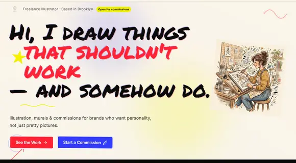 Illustrator portfolio template homepage