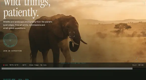 Nature and wildlife photographer template homepage