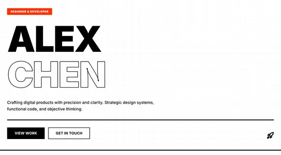 Minimalist portfolio template homepage