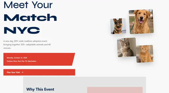 Pet adoption event website