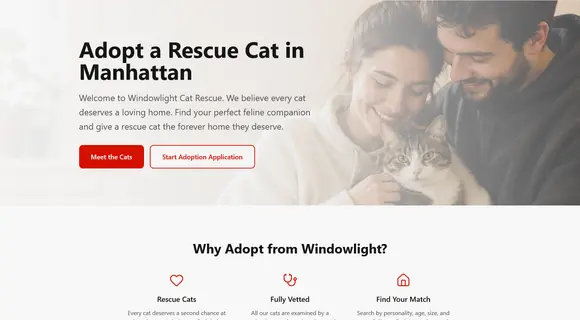 Cat adoption website