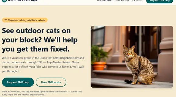 TNR cat rescue website