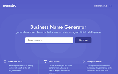 Namelix - AI-Powered Name Generator for Businesses