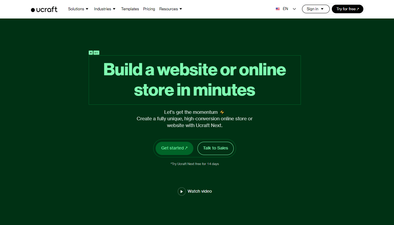 Ucraft - Quick Website and Store Creation