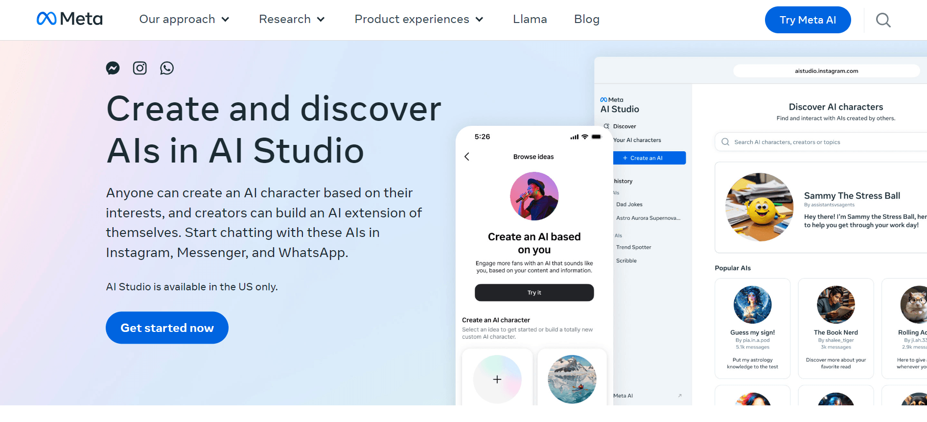 Meta AI Studio - Create and Chat with AI