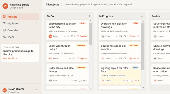 Project management template