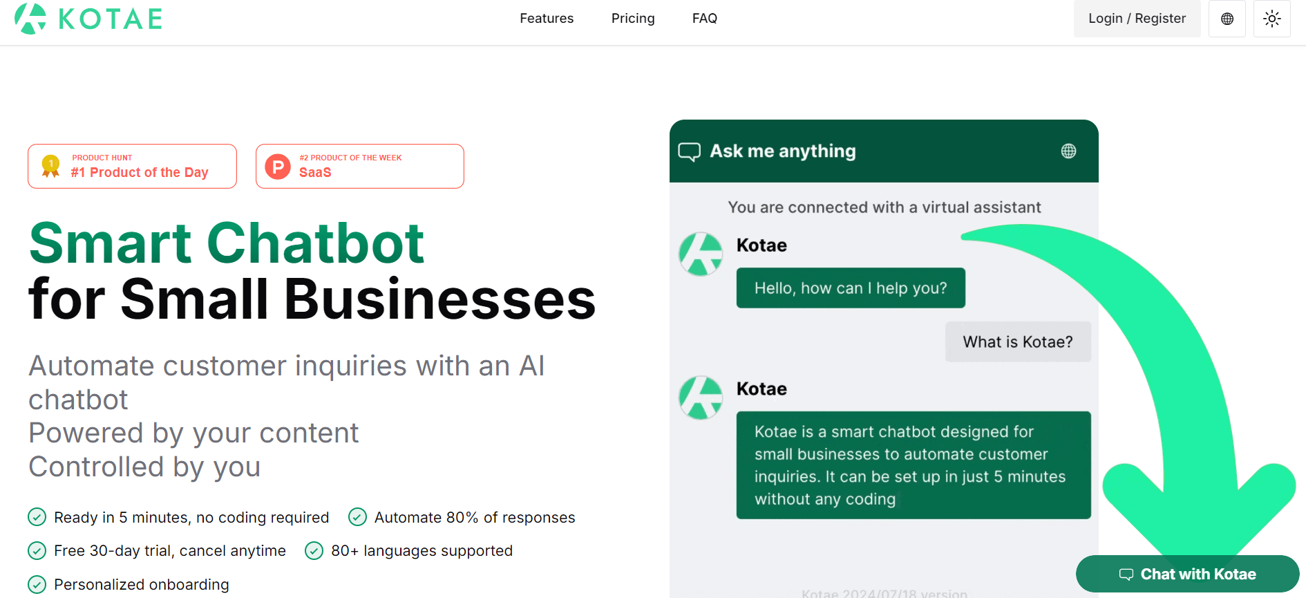 Kotae - AI Chatbot for Small Businesses