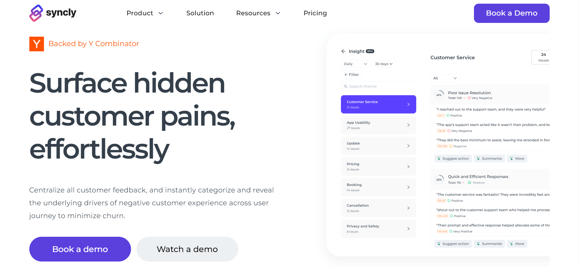 Syncly - Uncover Real Customer Pains and Automate Customer Feedback