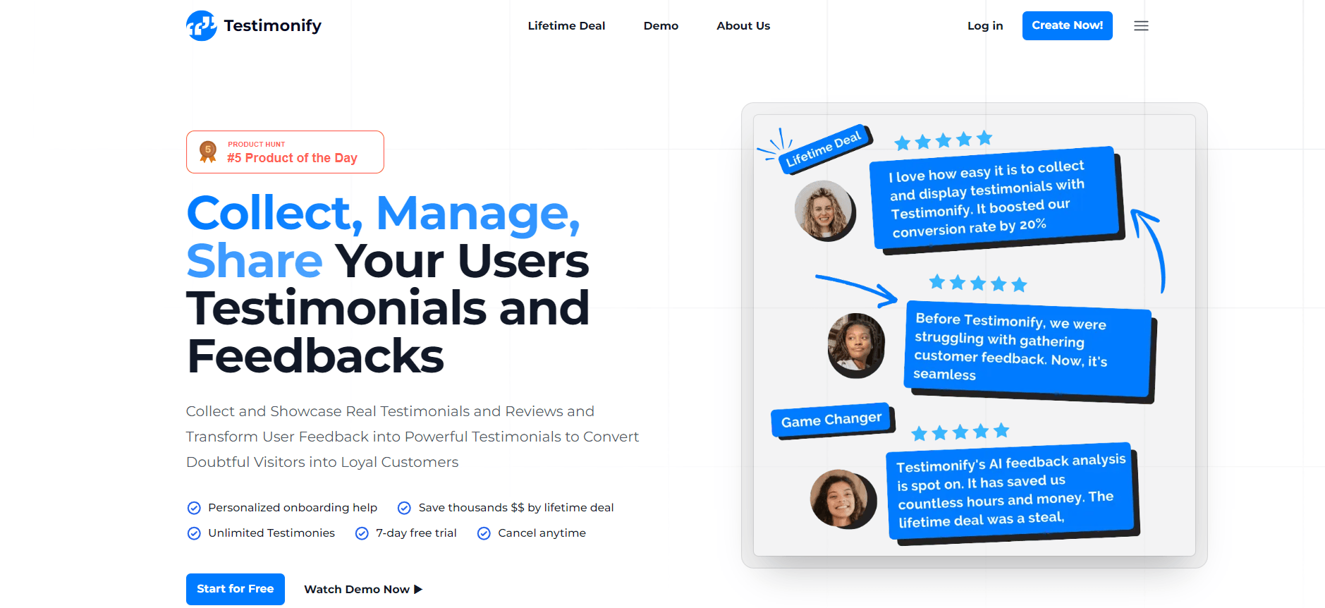 Testimonify - Easily Collect, Manage, and Share Reviews