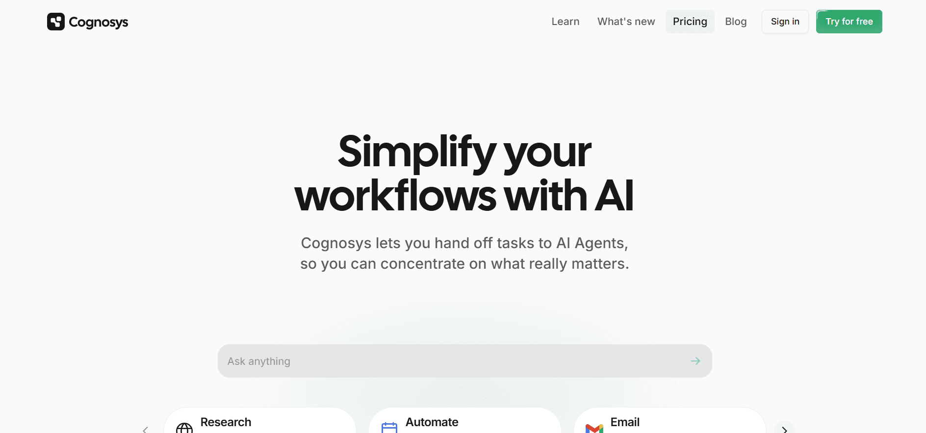 Cognosys - AI Agent to Simplify Your Tasks and Workflows