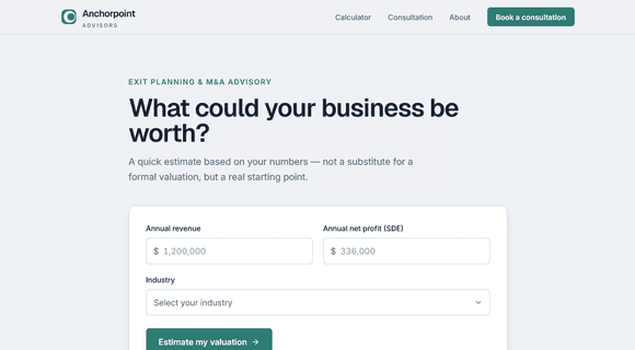Business valuation calculator