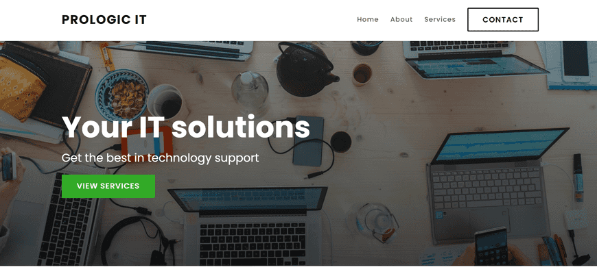 A modern website for my IT services business that details offerings like network setup, cybersecurity, and tech support. Include service packages and a contact form for quotes.