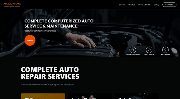 Car care service website
