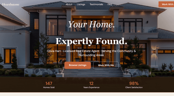Real estate agent website template