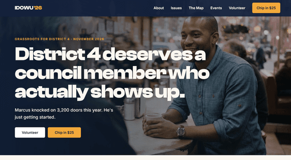 Political campaign website