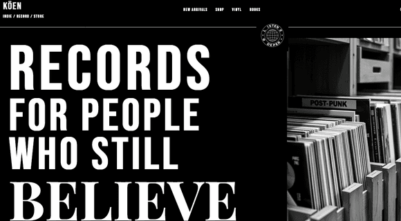 Indie record store template