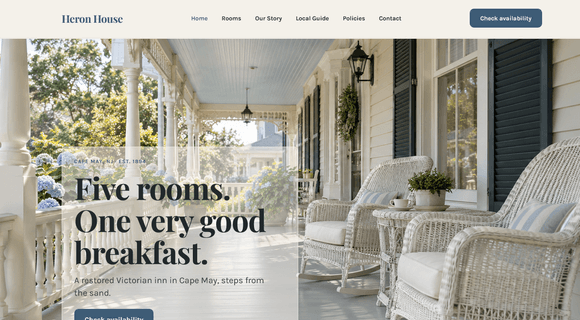 Bed and breakfast website template