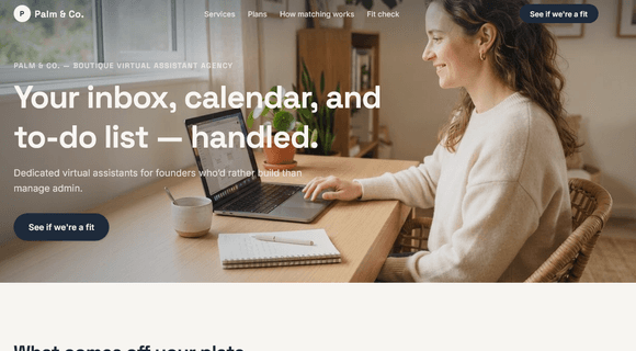 Virtual assistant website template