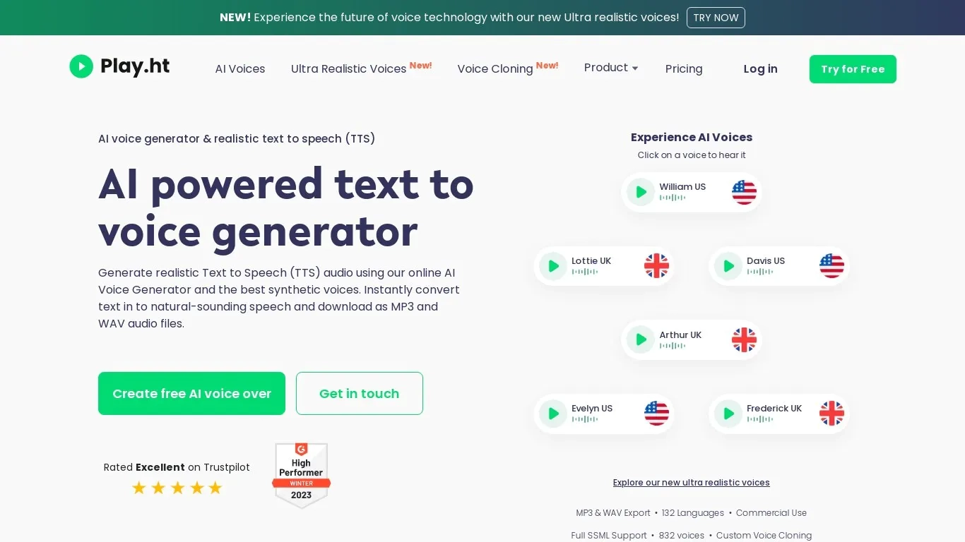 Play.ht - AI Voice Generator with 600+ AI Voices