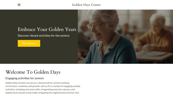 Senior activity center website
