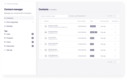 Manage all business interactions in a single place