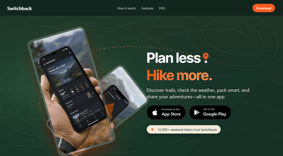 App landing page template