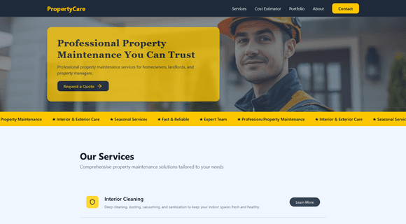 Property maintenance website