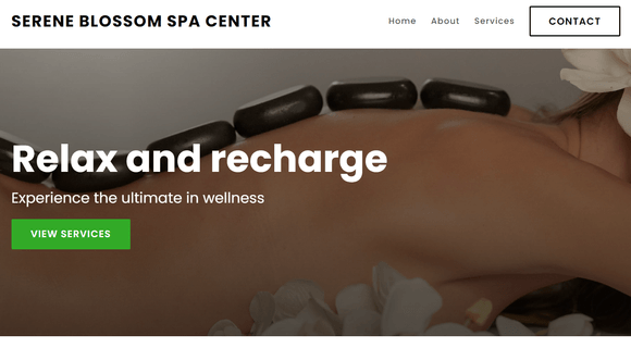 Spa and wellness website