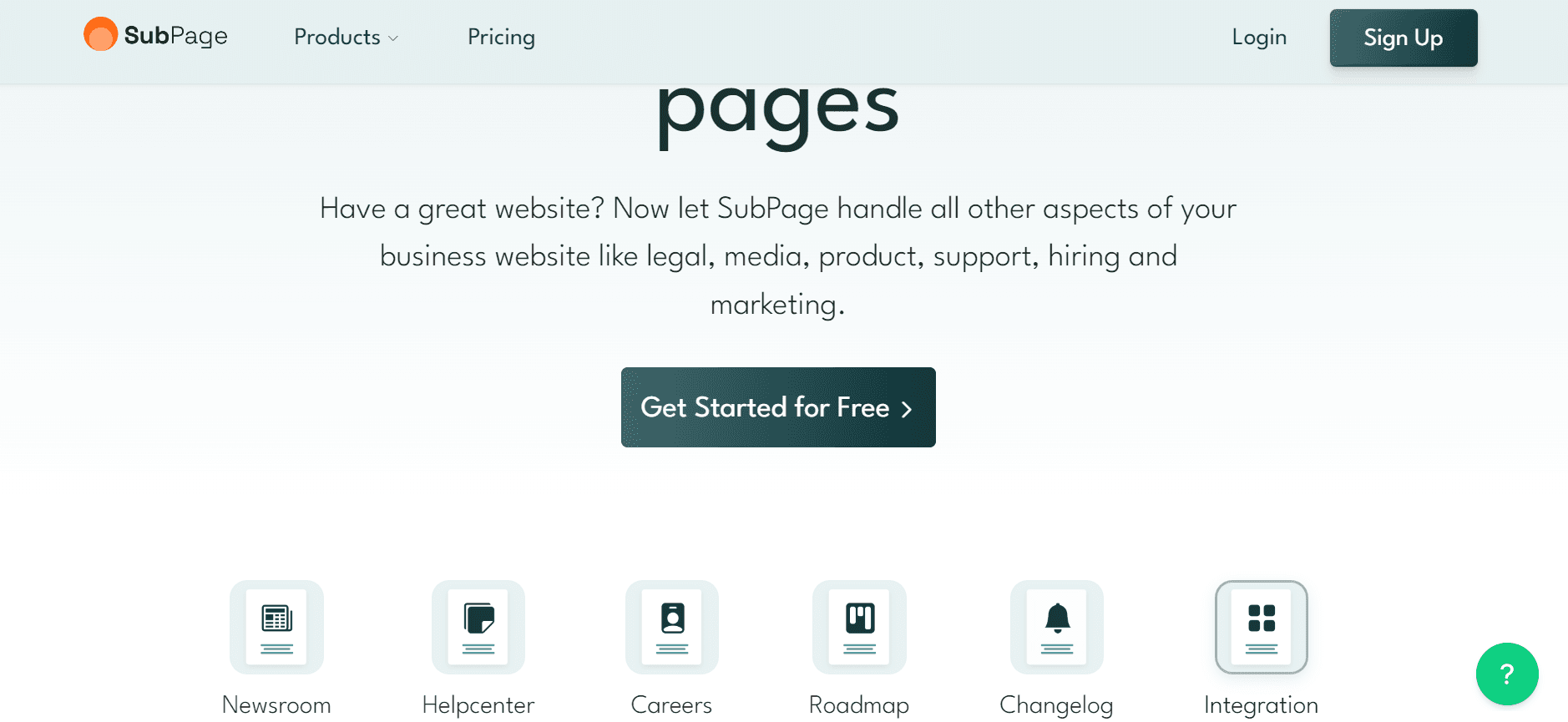 Subpage - No-Code Website Builder for Growing Your Business