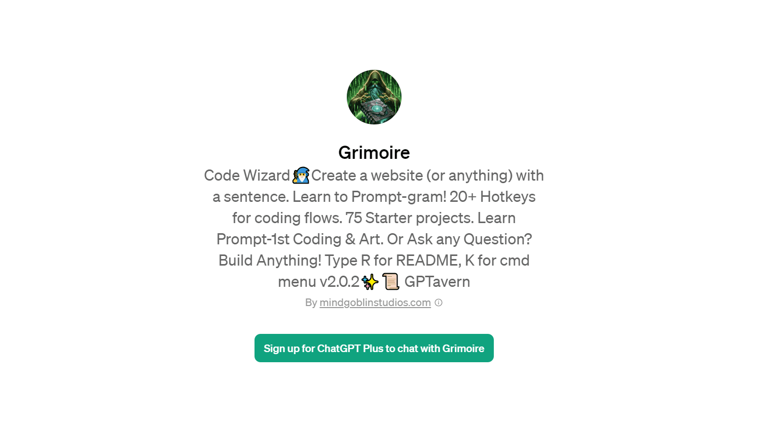 Grimoire - Code Wizard for Website Creation and More