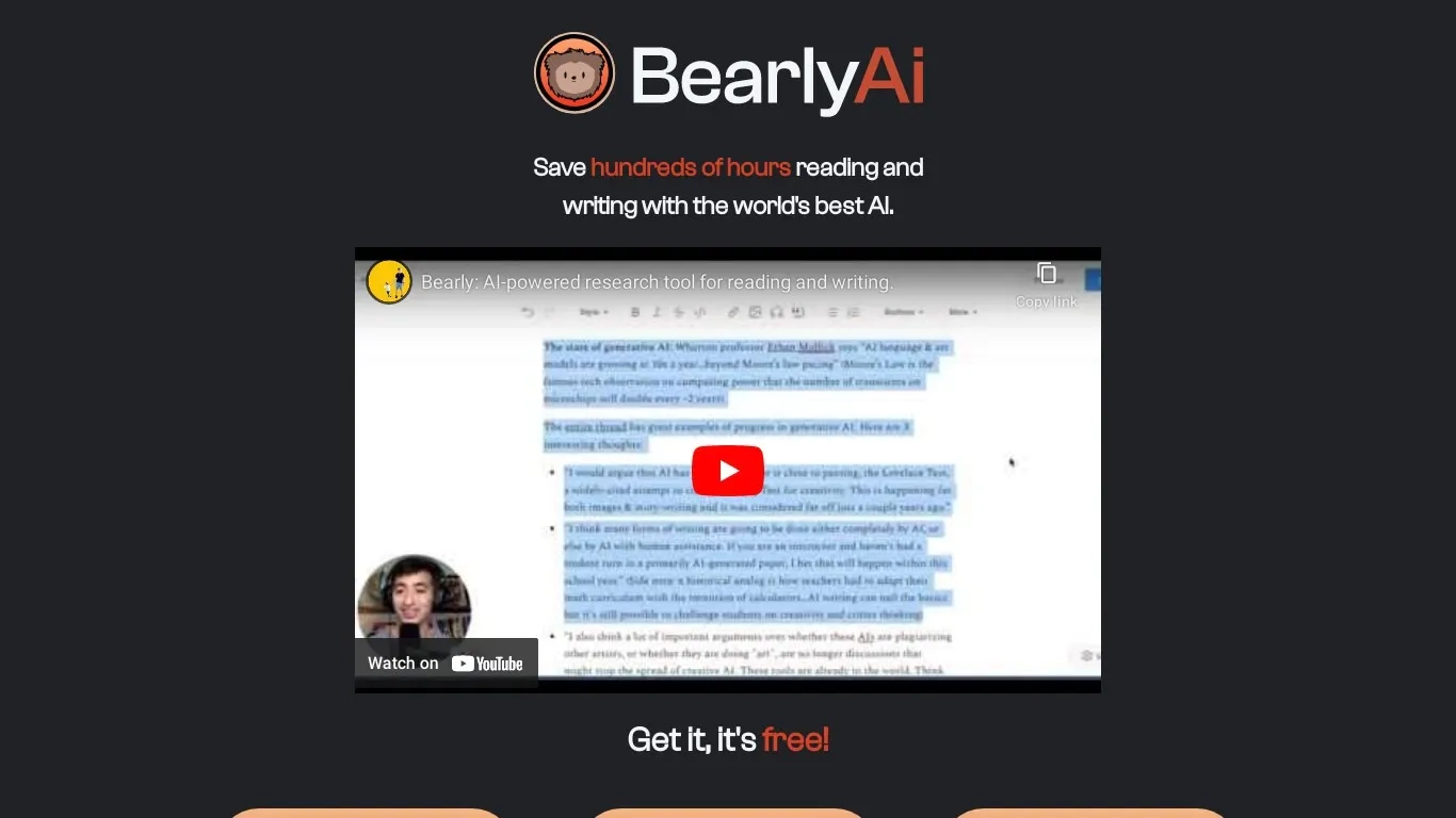 Bearly AI- AI Writing Assistant & Content Generation