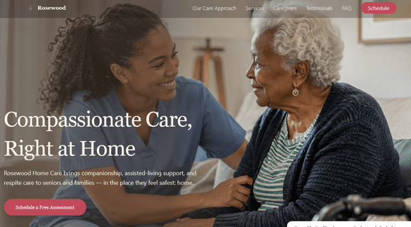 Senior & in-home care website template