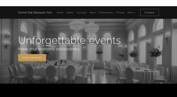 Banquet hall website