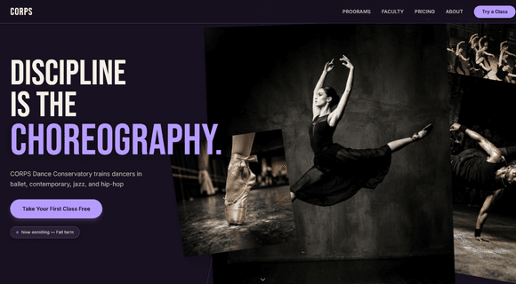 Dance studio website template