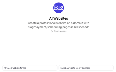 AI Websites GPT - Use ChatGPT and B12 to build websites in seconds