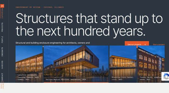 Engineering firm website template homepage