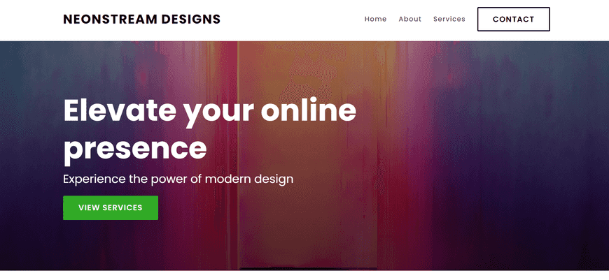 Design a sleek, modern website with a minimalist aesthetic. Incorporate ample white space, high-quality images, intuitive navigation, a responsive layout, and a section for showcasing my services.