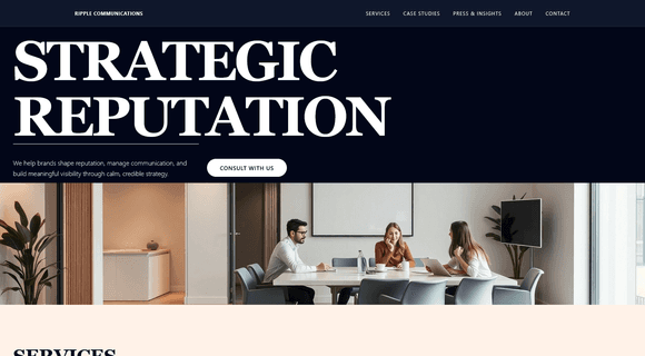 Public relations agency website