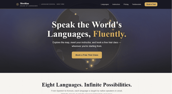 Language school website template  