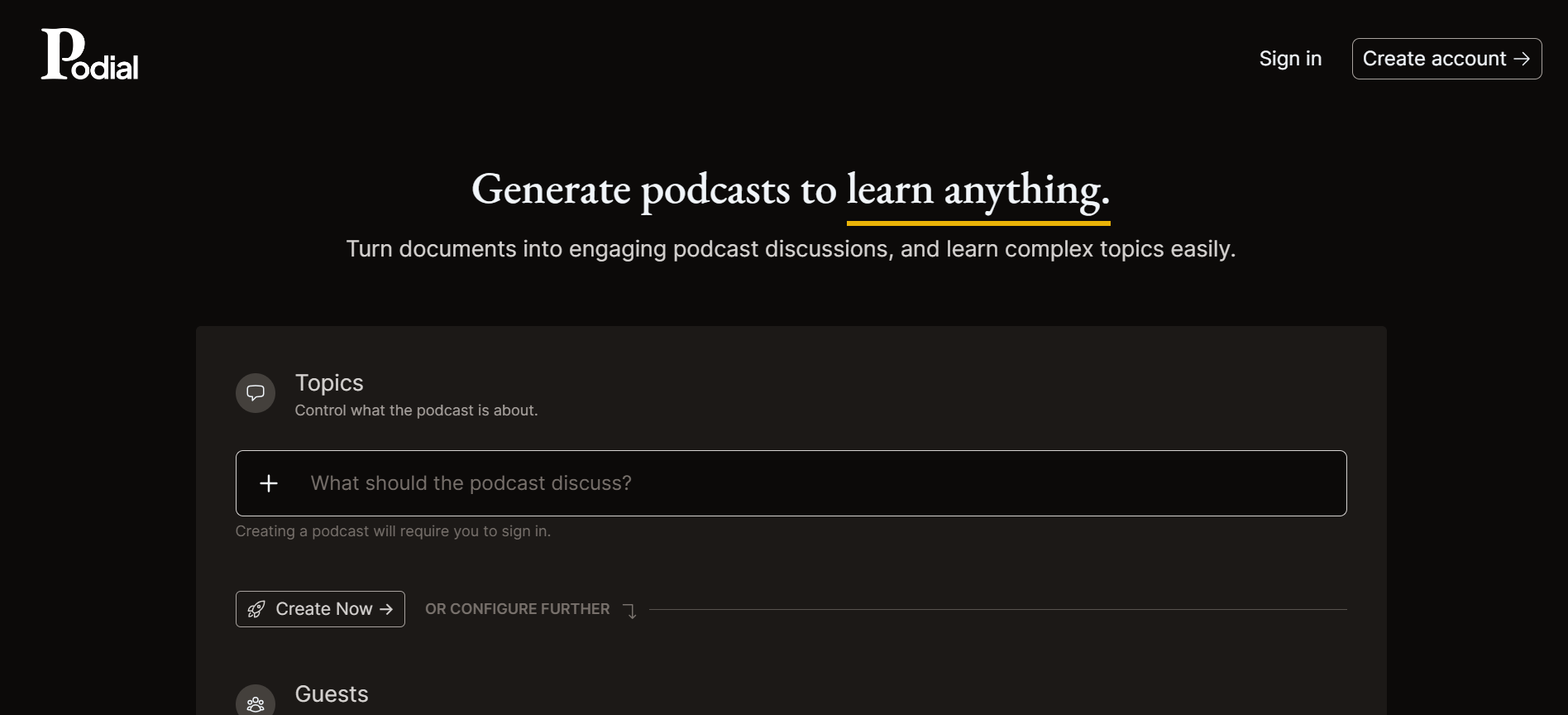 Podial - Transform Your Documents into Captivating Podcasts