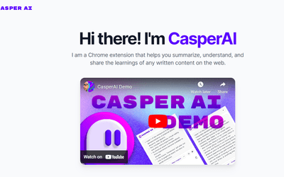 Casper AI - Chrome Extension for AI-Powered Content Summarization & Insights