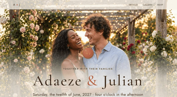 Wedding invitation & RSVP website template