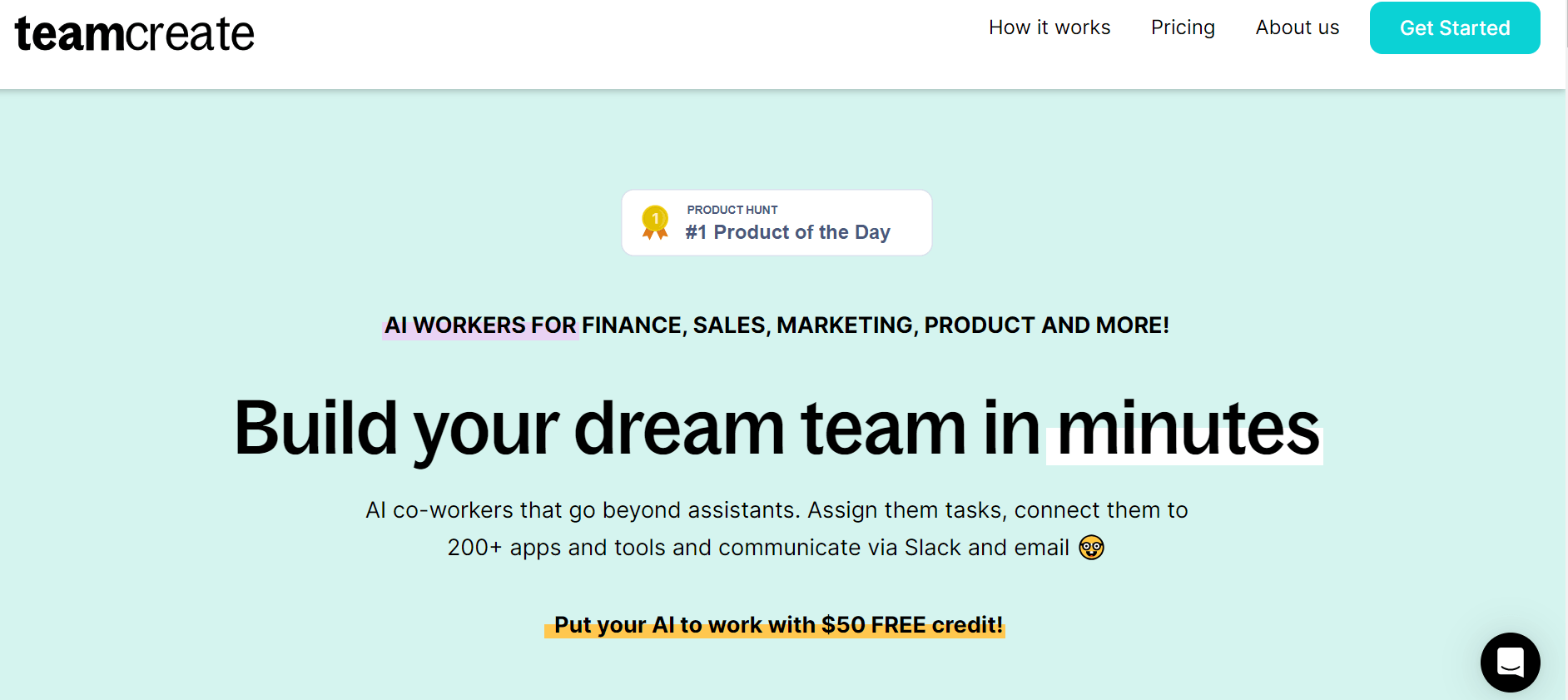 TeamCreate - AI Co-Workers for Productivity