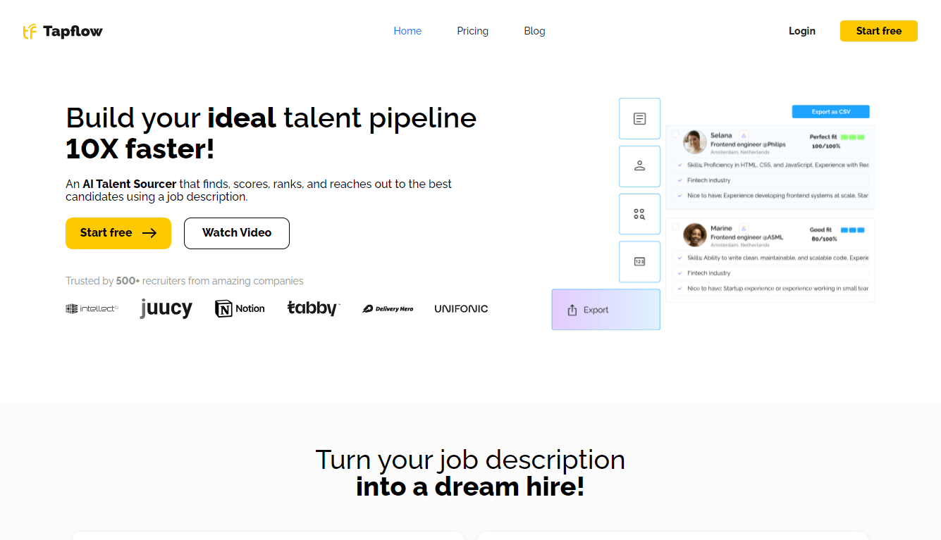 Tapflow – AI-Powered Talent Sourcing for Smarter Hiring