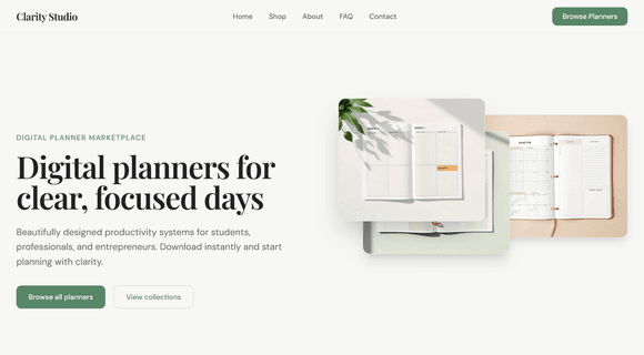Digital planner marketplace