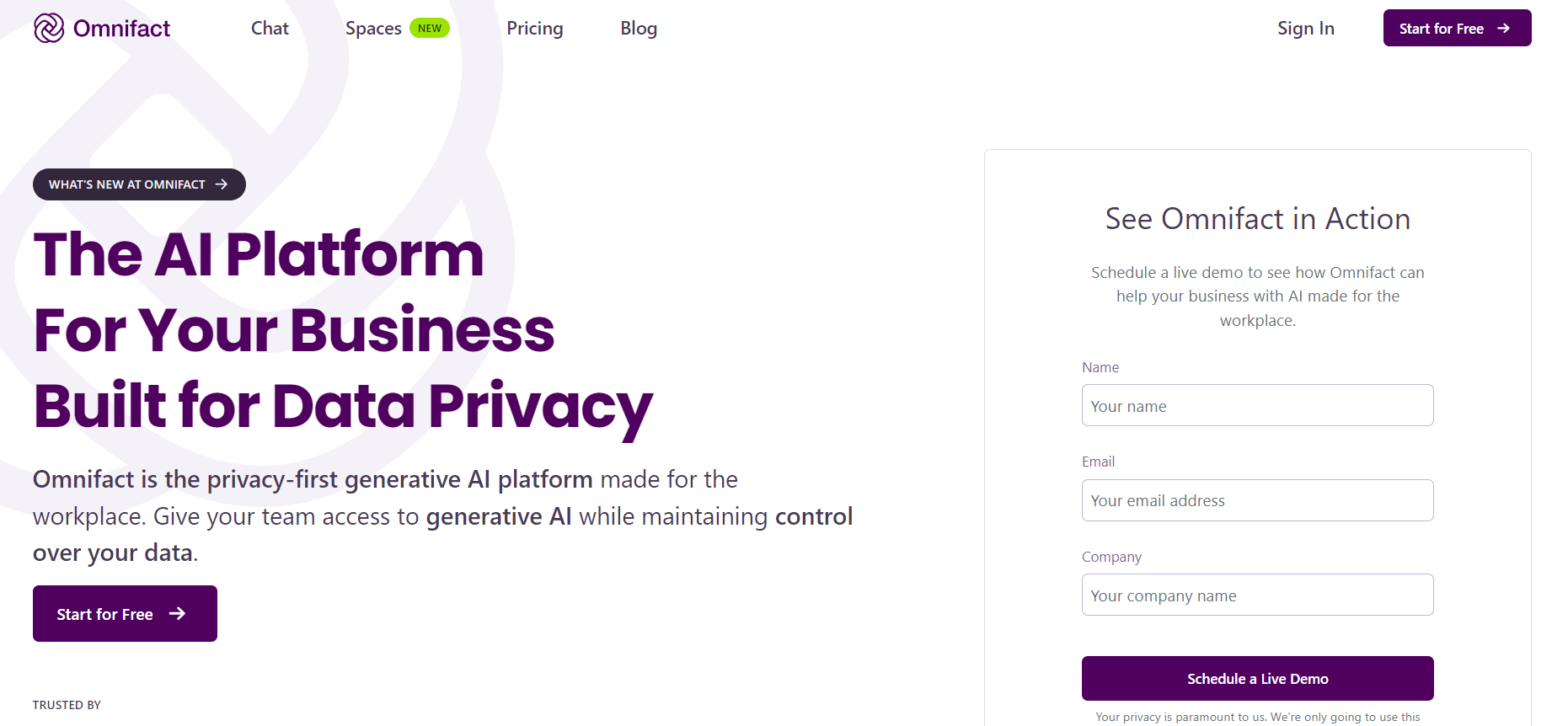 Omnifact - Privacy-First Generative AI Tool for Businesses