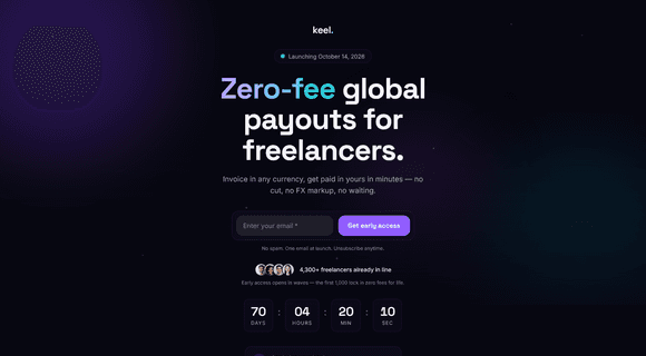 Coming soon / waitlist landing page