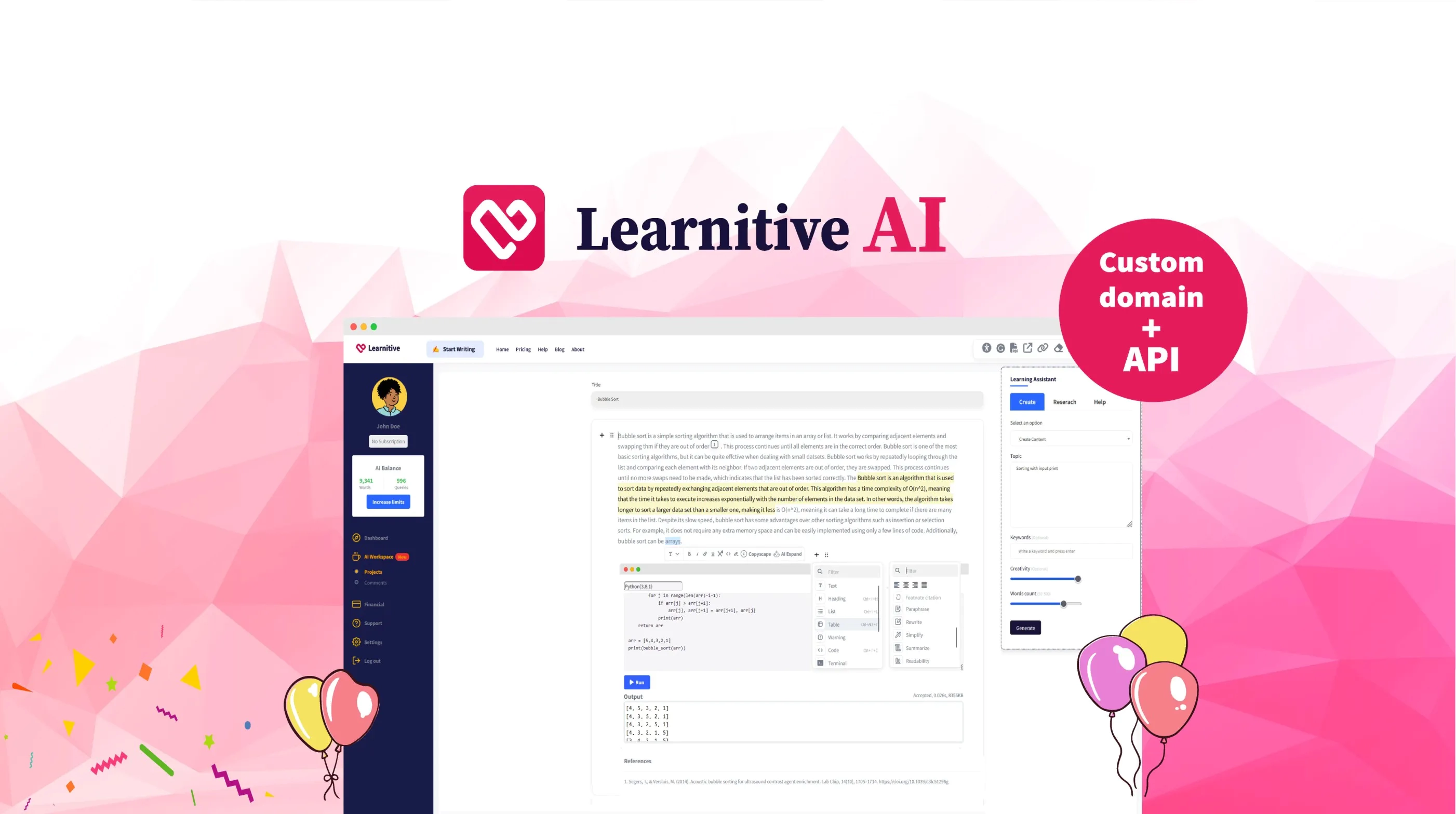 Learnitive - AI-Enabled Academic Platform for Unique Copyscaped Content