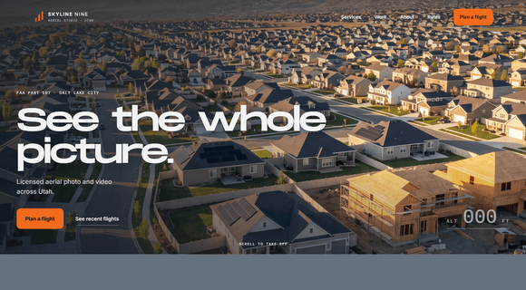 Drone photography website template