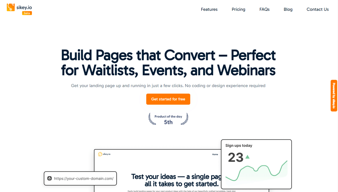 Sikey.io – Effortlessly Build High-Performance Landing Pages